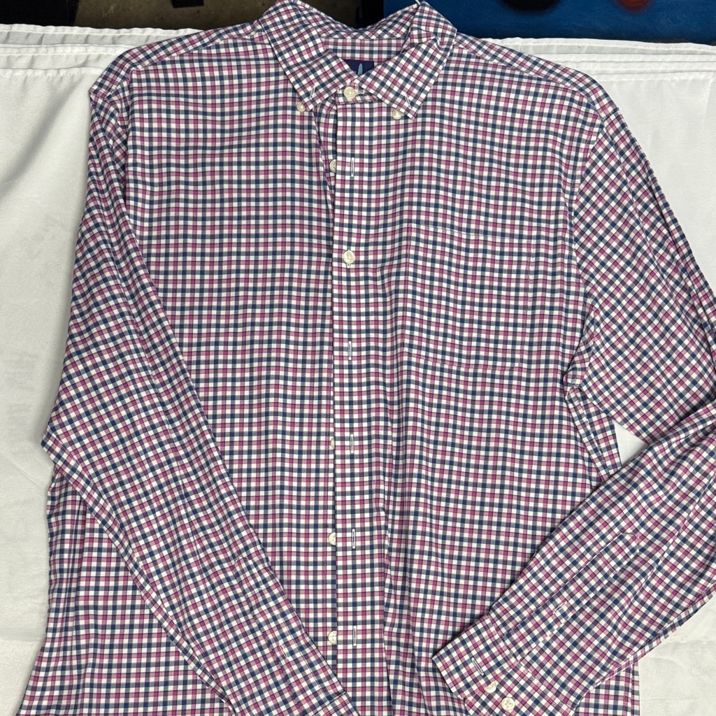 Johnnie-O Red And Blue Checkered Casual Shirt